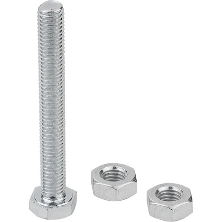 Kipp Clamping Spindle Rigid, M10, L=80, Form:A, Steel K1442.010080